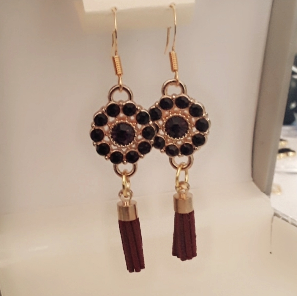 Flower tassel earrings